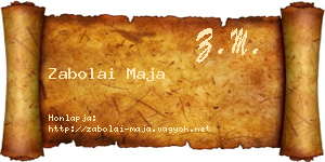 Zabolai Maja névjegykártya